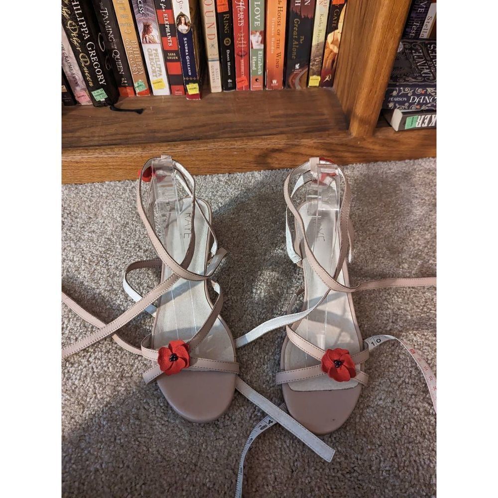 RAYE lace up gladiator strappy poppy sandal chunky kitten heel sz 10 euc